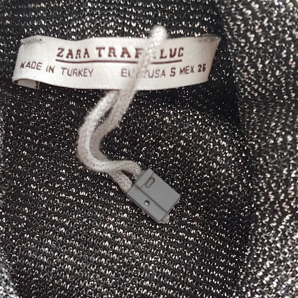 Zara crop top grey silver and black frills - Picture 4 of 4
